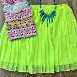 Urban Outfitters neon yellow skirt